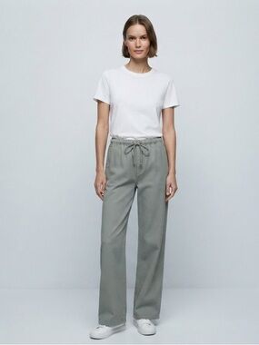 VANILLA STAR Drawstring Waist Pant S Sage Green EUC